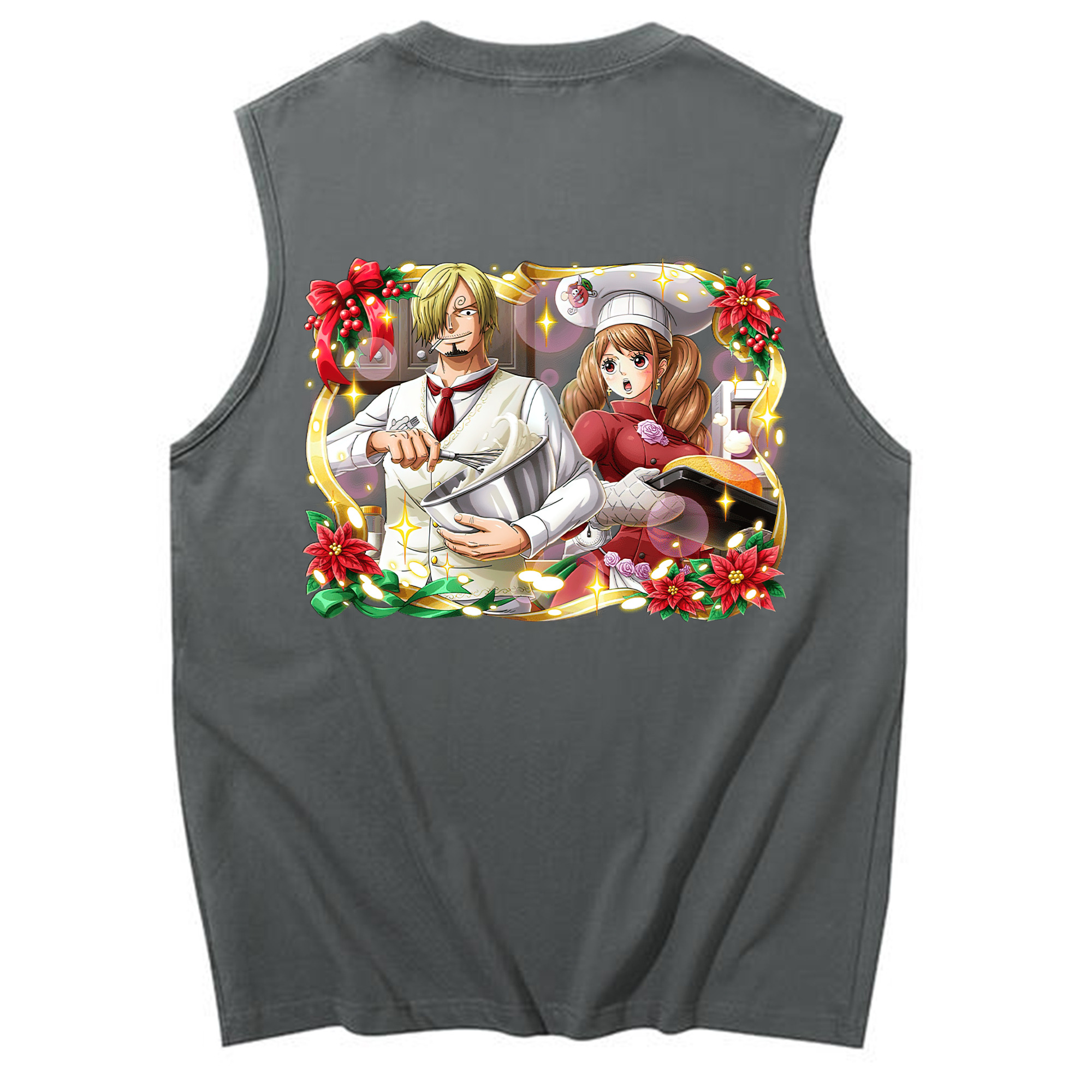 （画像用） ワンピース サンジ ONE PIECE Sanji コットン100％タンクトップ（背面プリント）